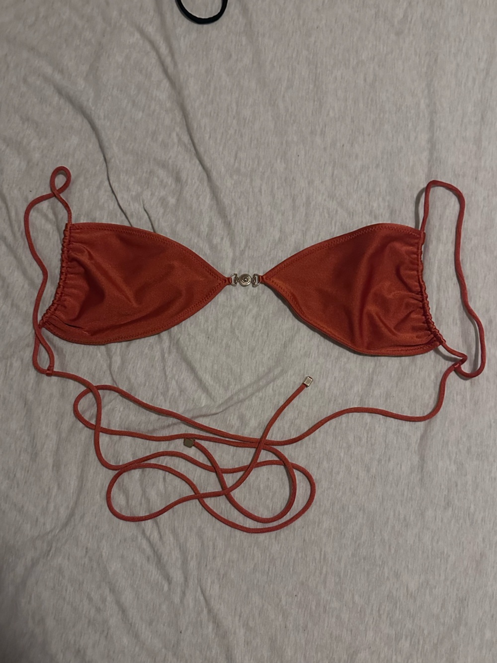 Sommer swim Ella Bikini top in orange with gold details